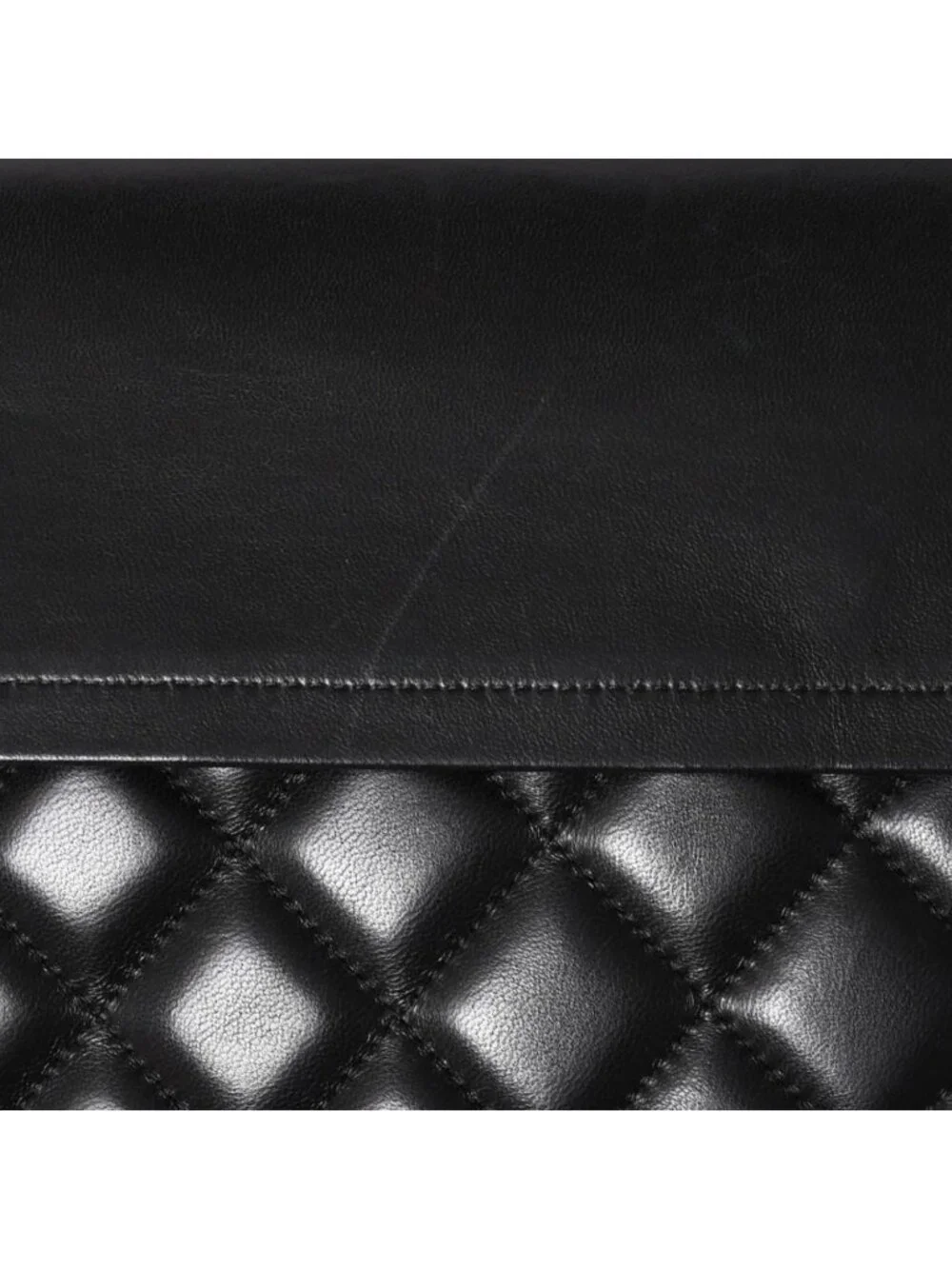 Chanel Maxi Quilted 33 Double Flap Chain Shoulder Bag CC Logo Lambskin Black